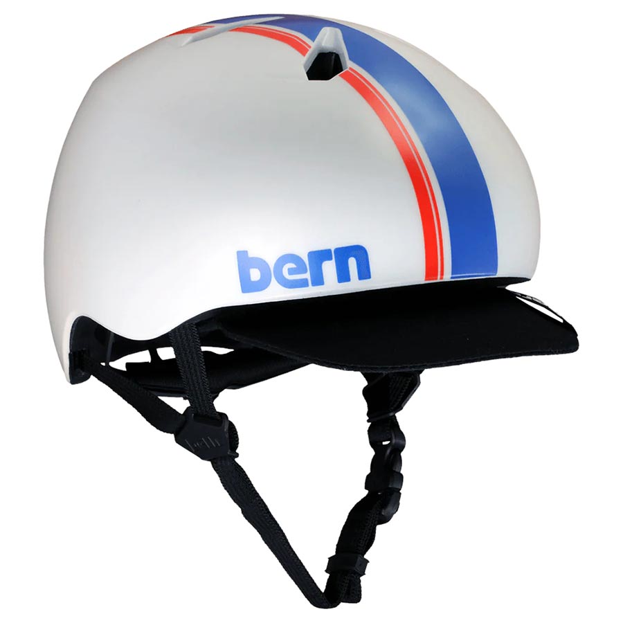 Bern Nino DVRT youth helmet in matte black with racing stripe, size Small (51.5-54.5cm), designed for young riders.