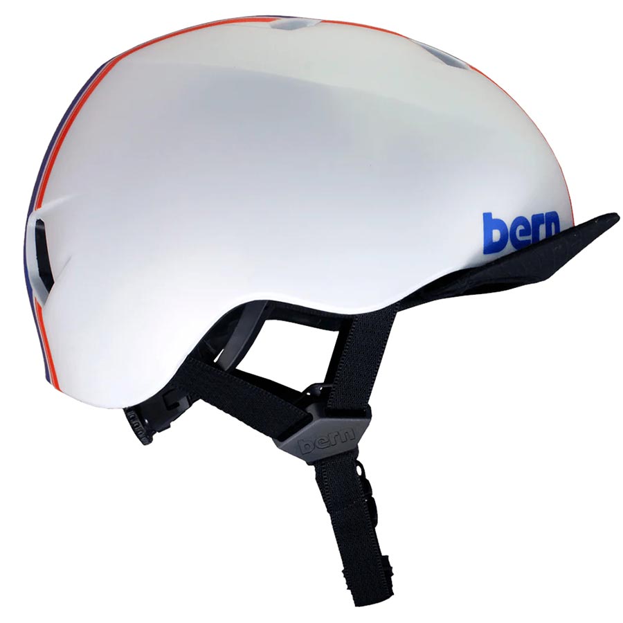 Bern Nino DVRT youth helmet in matte black with racing stripe, size small 51.5-54.5cm, designed for young riders.