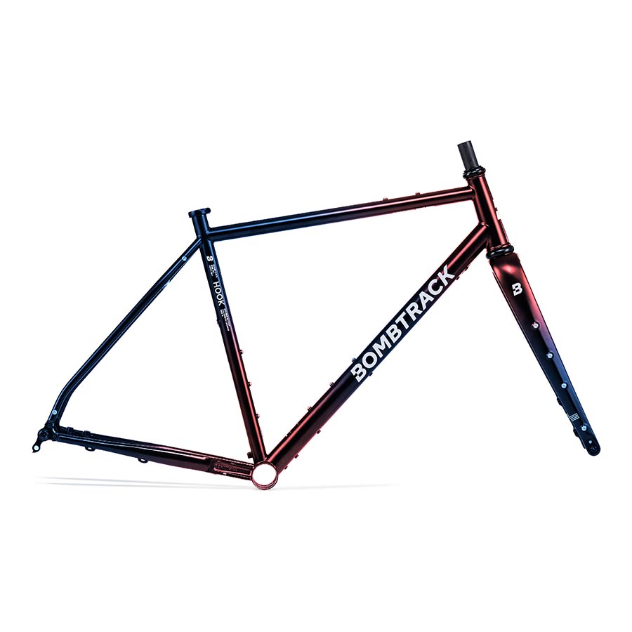 Matte black Bombtrack Hook Ext road bike frame with lightweight, aerodynamic design and durable construction.