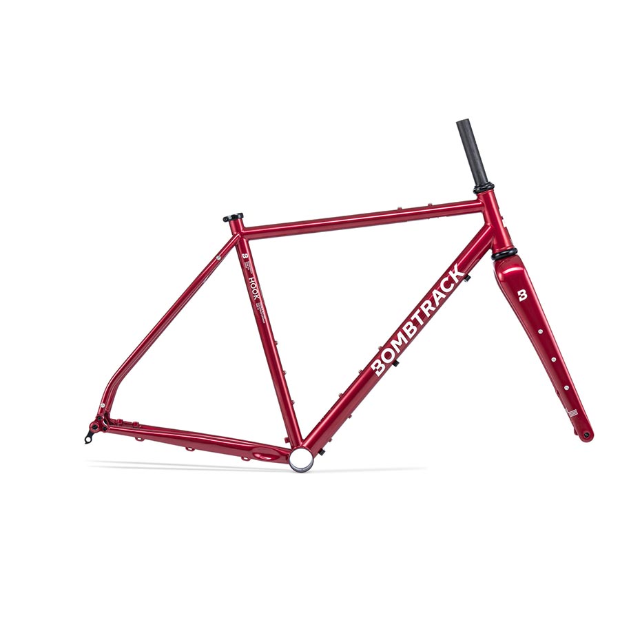Bombtrack Hook road frame in black with sleek design, lightweight construction, and durable steel tubing.
