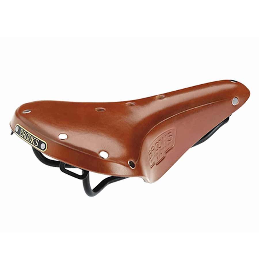 Black Brooks B17 Softened recreational and commuter bike saddle, 275 x 175mm, lightweight, ideal for comfortable bike rides.
