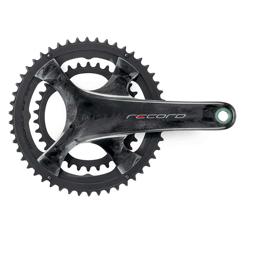 Campagnolo Record 12 road and track crankset with 36-52T Ultratorque chainrings, 170mm carbon crankarms, suitable for disc brakes