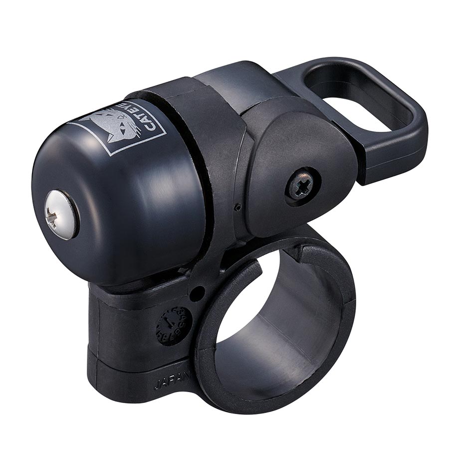 Black CatEye Nido bells and horns set with a compact design for bicycles, featuring a bell and horn for alerting on the road.
