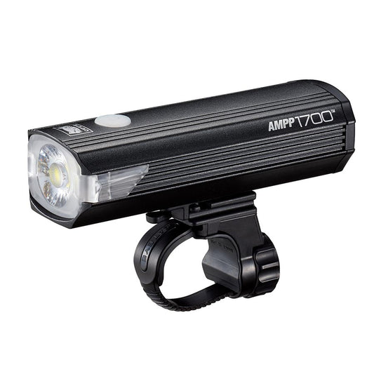 CatEye AMPP 1700 bike light with bright LED illumination and compact design for enhanced visibility during cycling.