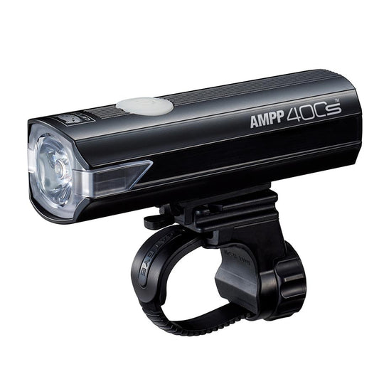 CatEye AMPP400s bike light, compact front light with bright LED illumination for visibility during night riding.