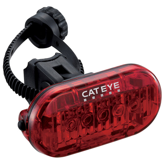 CatEye Omni 5 rear red LED bike light, compact safety light with multiple modes for visibility during rides.