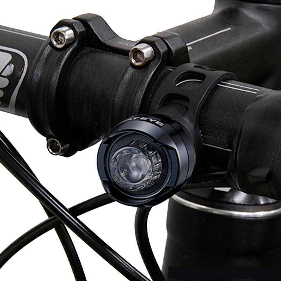 Black CatEye Orb Rechargeable rear light with LED illumination for bicycles, compact and lightweight for visibility and safety.