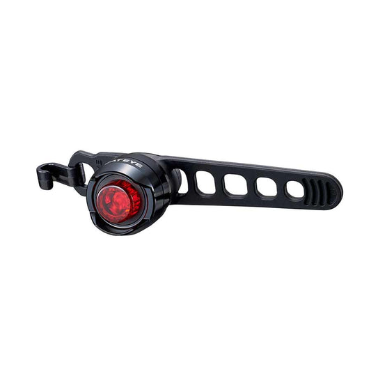 CatEye Orb Rechargeable rear bike light in black with LED illumination, designed for visibility and safety during cycling.