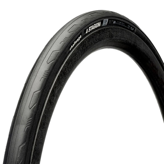 Challenge 4 Stagioni TLR road tires with silver tanwall, folding tubeless-ready design, 700x28 size, high TPI construction.