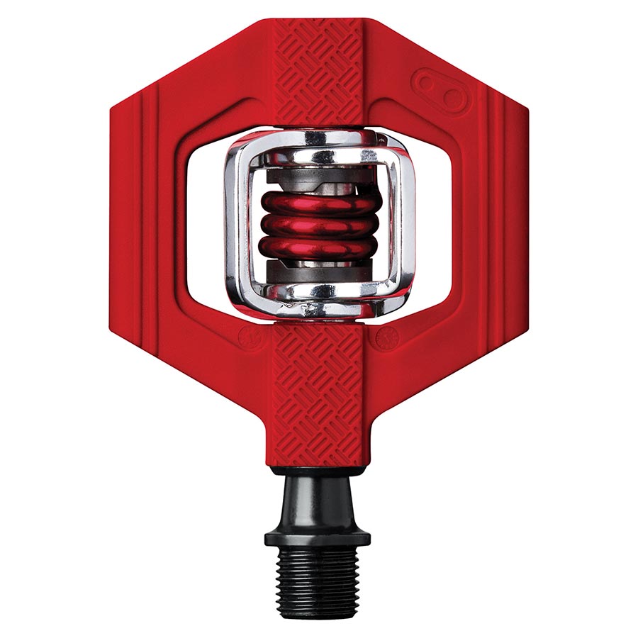 Crankbrothers Candy 1 clipless MTB pedals in black, shown as a pair with minimalist design and durable construction for mountain biking