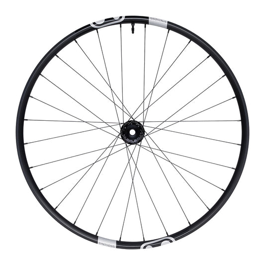 Crankbrothers Synthesis Alloy 2.0 Enduro front wheel with 29-inch, 6-bolt disc, black alloy rim, 28 spokes, 15mm thru-axle, 110mm spacing