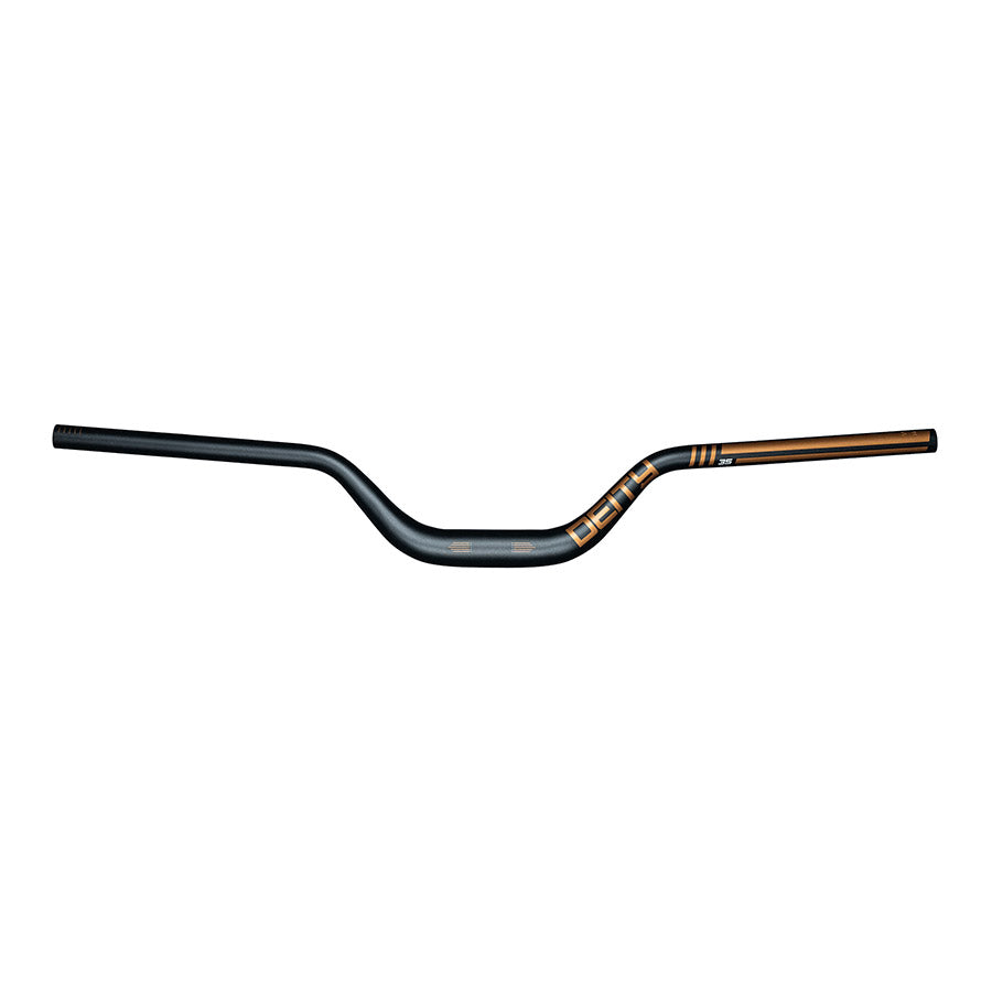 Deity Highside 35 MTB handlebars in black, 800mm wide with 50mm rise and 35mm diameter, designed for mountain biking.