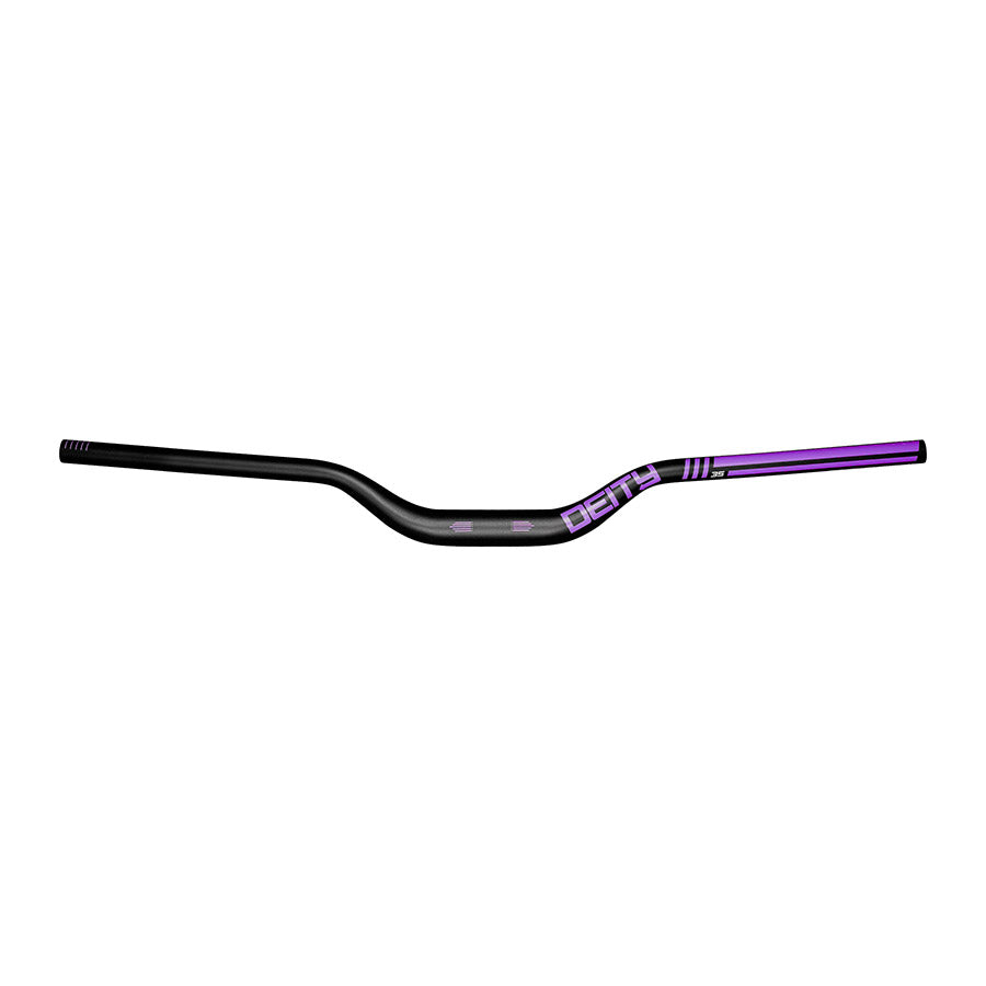 Deity Highside 35 MTB handlebars, 800mm wide, 35mm diameter, black, with 50mm rise for mountain biking performance.