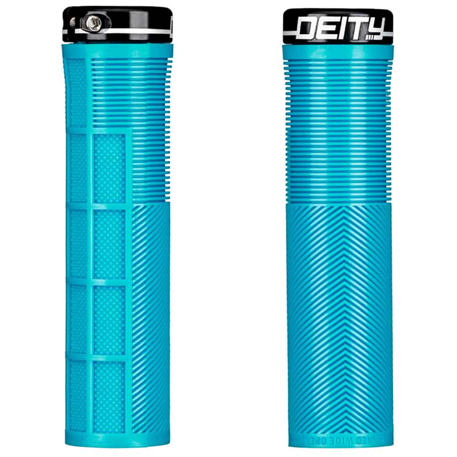 Pair of black Deity Knuckleduster grips with textured surface for enhanced grip and control on firearms.