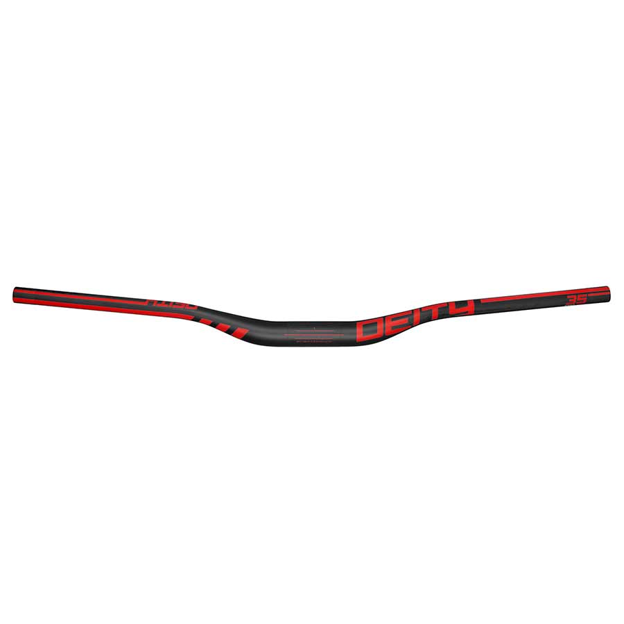 Deity Speedway 30 MTB handlebars in black, showing their lightweight design and ergonomic shape for mountain biking.