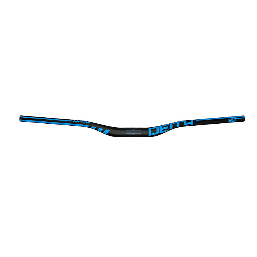 Deity Speedway 30 MTB handlebars in black, lightweight and durable for mountain biking, shown on a bike.