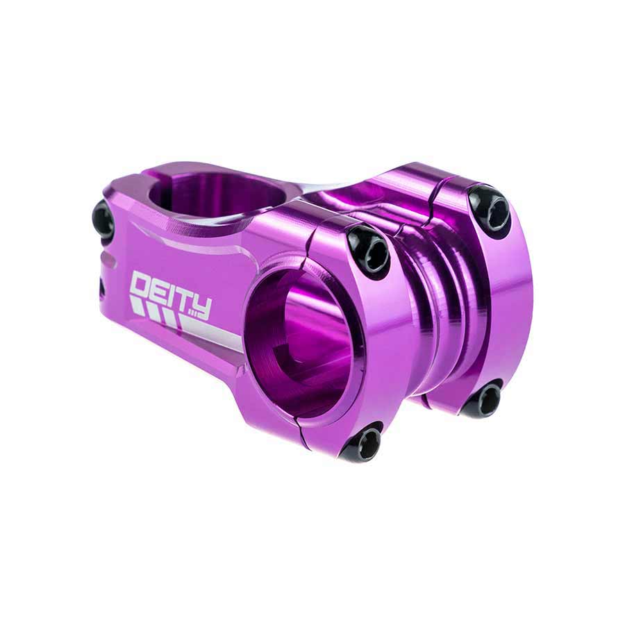 Deity Copperhead 50 threadless stem in black, 50mm length, 31.8mm diameter, 1-1/8 inch steerer, mountain bike handlebar stem