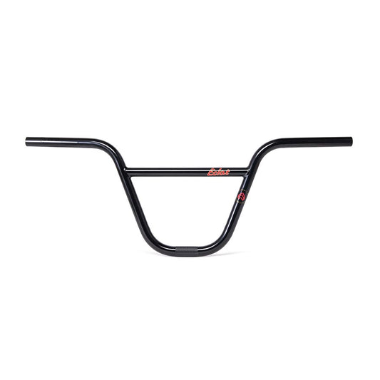 Eclat Chocolate Bar BMX handlebars in black, 22.2mm diameter, 28mm rise, 9.25 inches width, durable steel construction