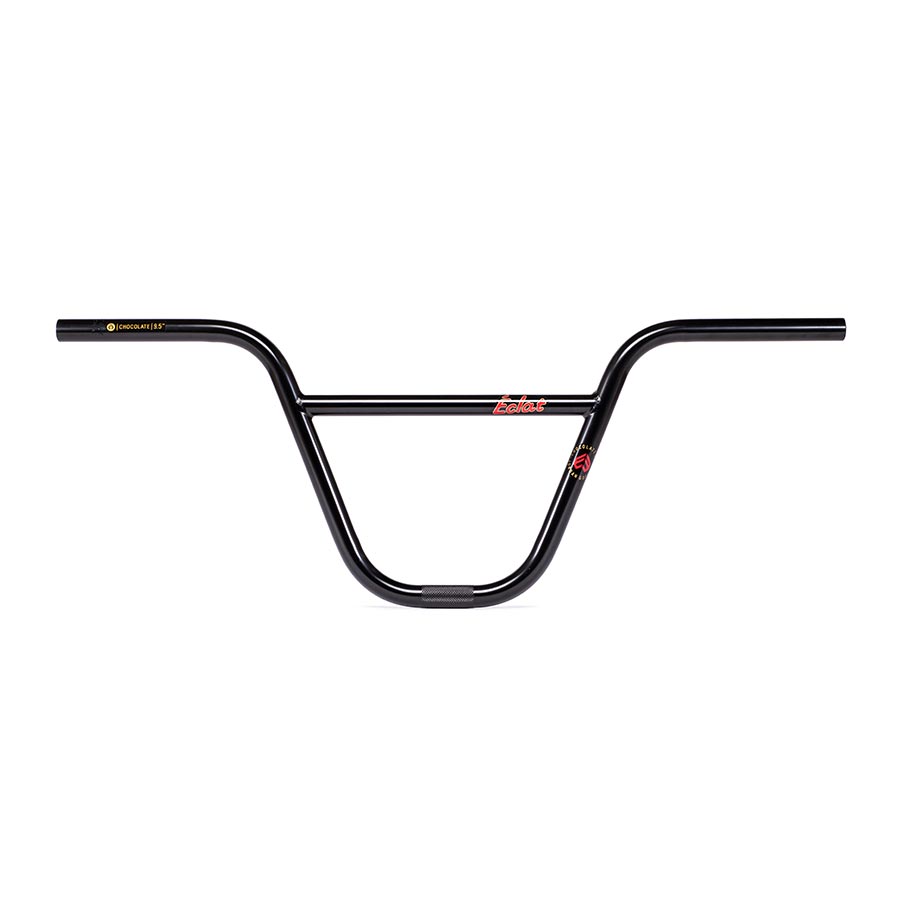 Eclat Chocolate Bar BMX handlebars in black with 28-inch rise and 22.2mm diameter, designed for BMX bikes