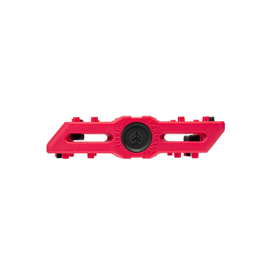 Pair of black Eclat Contra platform pedals with metal pins, designed for BMX and bike riding.