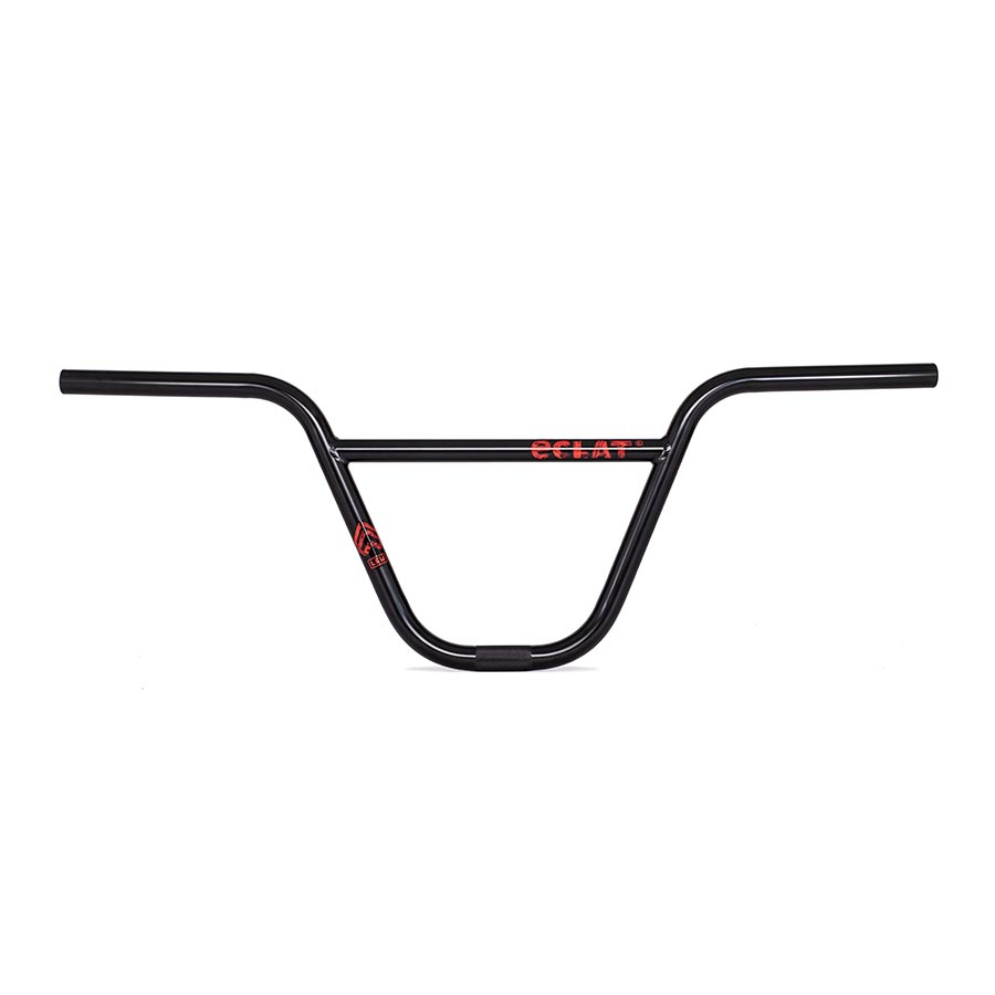 Black Eclat BMX controller handlebars with 22.2mm clamp, 29.5-inch rise, and 9.5-inch width for BMX bikes.