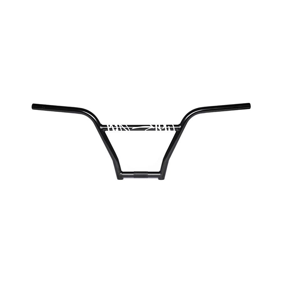 Black Eclat BMX controller handlebars with 22.2mm rise, designed for BMX bikes, shown with close-up of the handlebar profile.