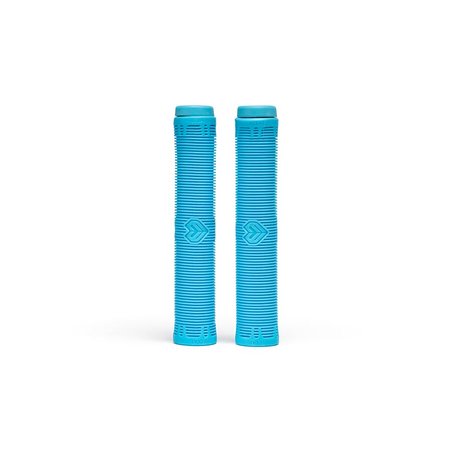 Pair of black Eclat Grip Filters for bicycle handlebars, showcasing textured rubber grips with branding.