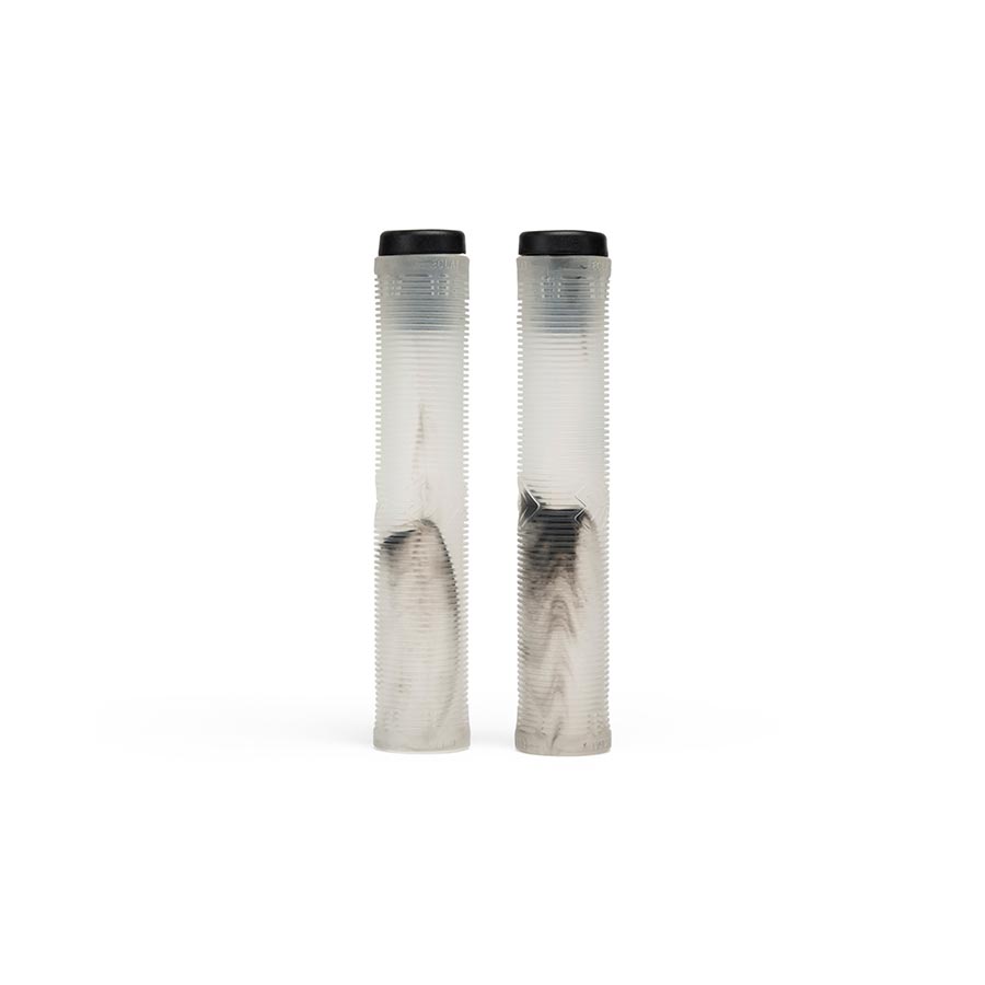 Pair of black Eclat filter grips for bikes, showing textured rubber grip surfaces and metal clamp ends.