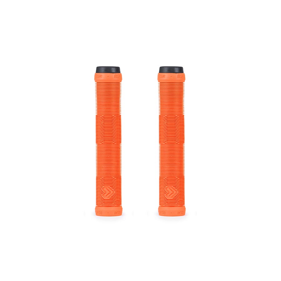 Black Eclat Pulsar grips for BMX bikes, featuring textured rubber for better grip and control.