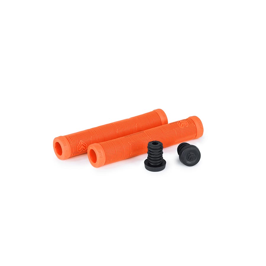 Black Eclat Pulsar grips for BMX bikes, showing textured rubber surface and ergonomic design for secure grip.