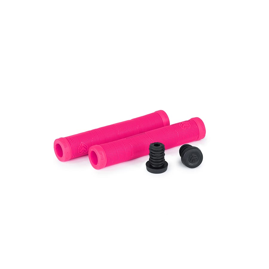 Black Eclat Pulsar grips for BMX bikes with textured surface and ergonomic design, ideal for secure handling.