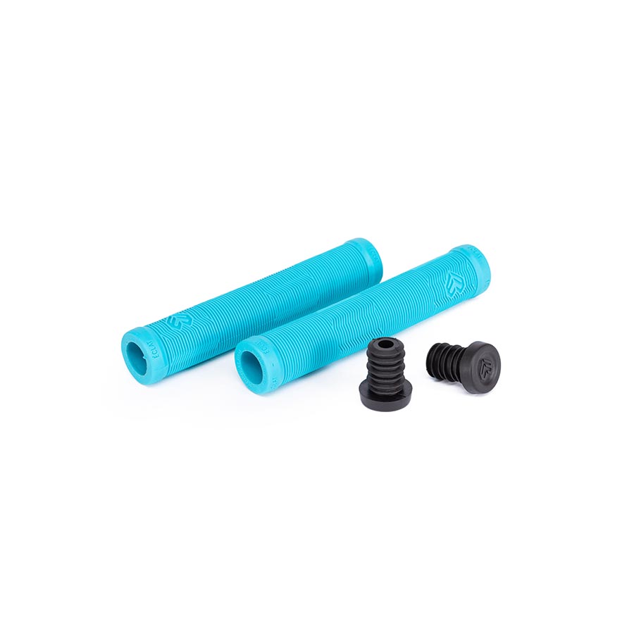 Black Eclat Pulsar grips for BMX bikes, featuring ergonomic design and durable construction, shown on a bicycle handlebar.