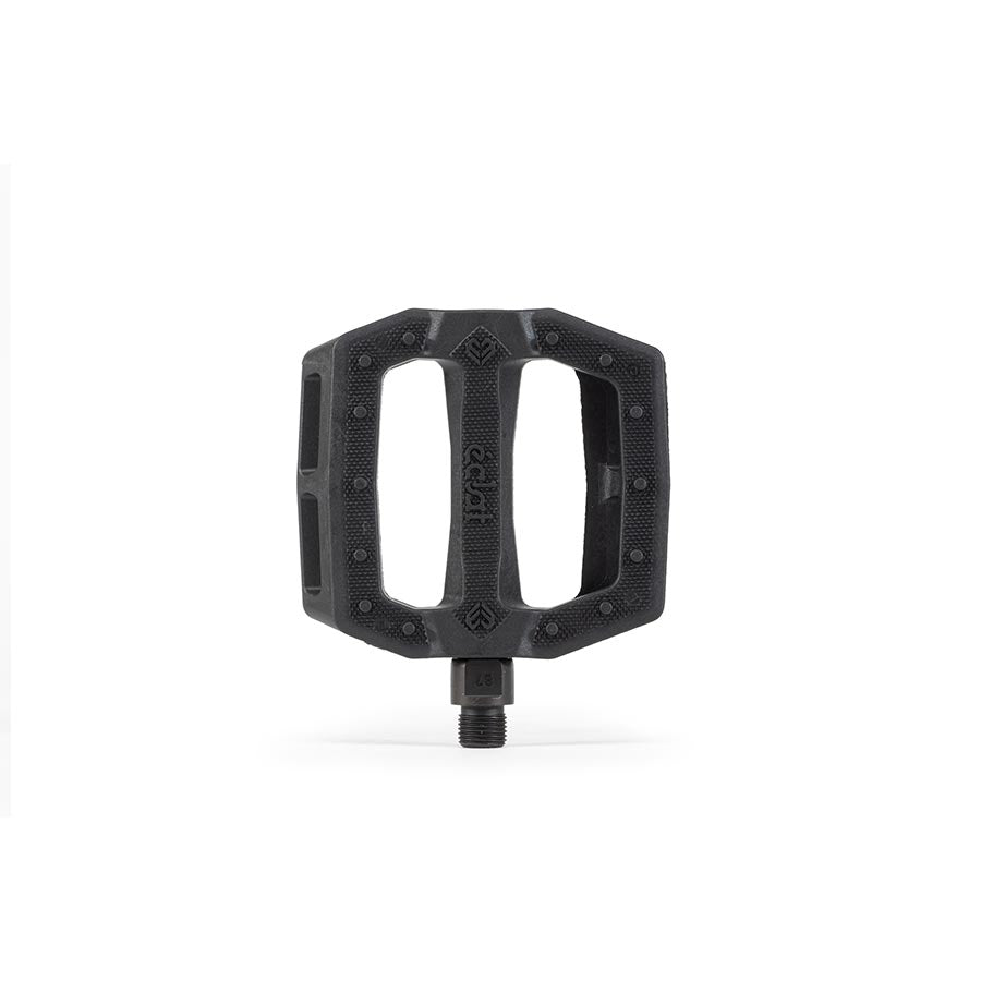 Pair of black Eclat Slash platform pedals for BMX bikes, featuring durable construction and wide foot platforms.