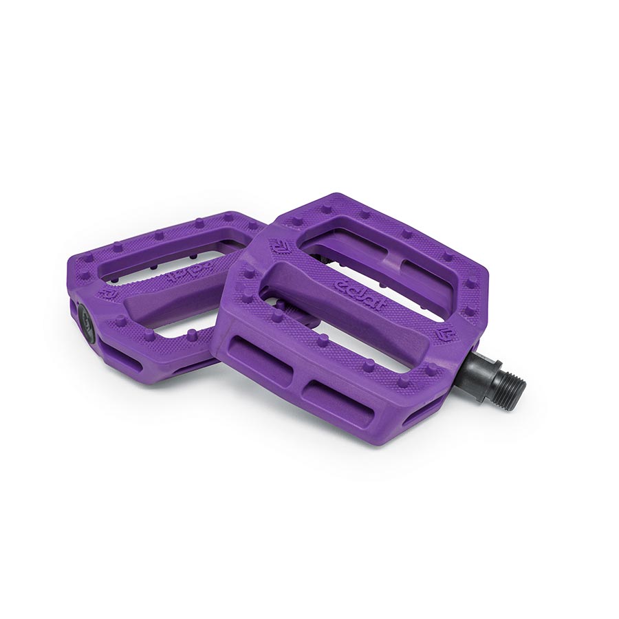 Black Eclat Slash platform pedals shown in a pair, featuring durable construction and wide grip for BMX and mountain biking.