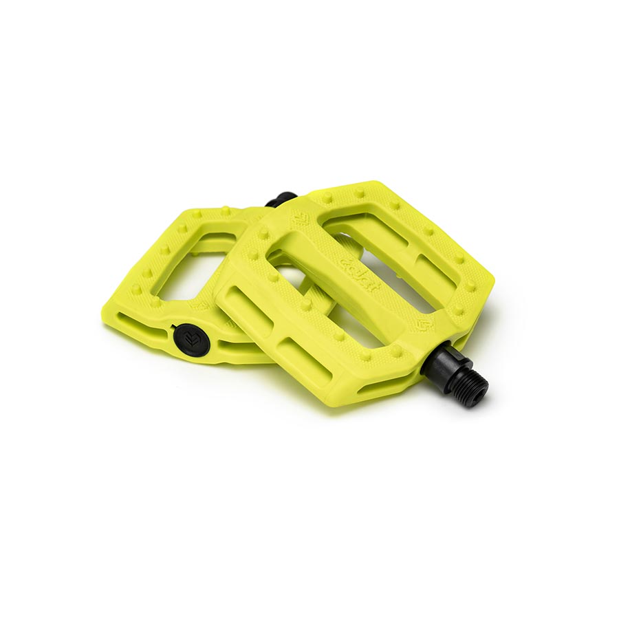 Black Eclat Slash platform pedals shown in a pair with textured surface and durable design for BMX and mountain biking.