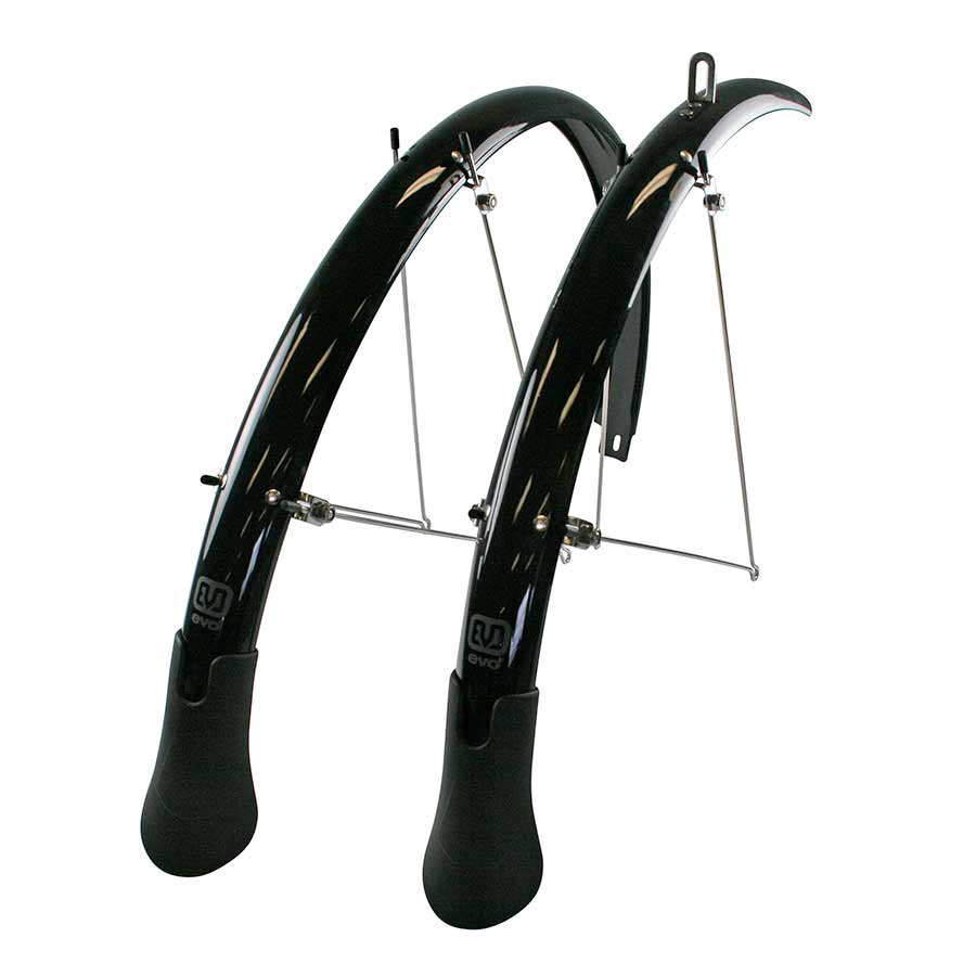 Evo Power Guard full fender set for bikes, 26 x 1.9-2.1, black plastic fenders with mounting hardware, designed for bicycle protection