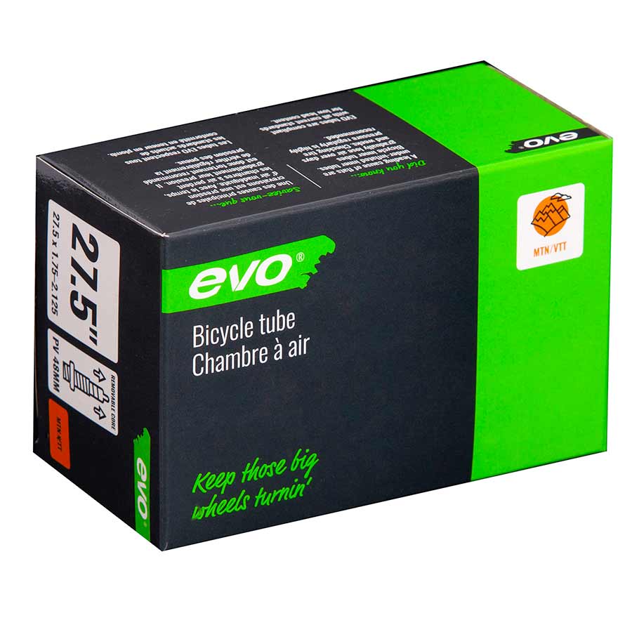 Evo Presta tubes for 700c bikes, 48mm length, suitable for 23-25c tires, shown in the image.