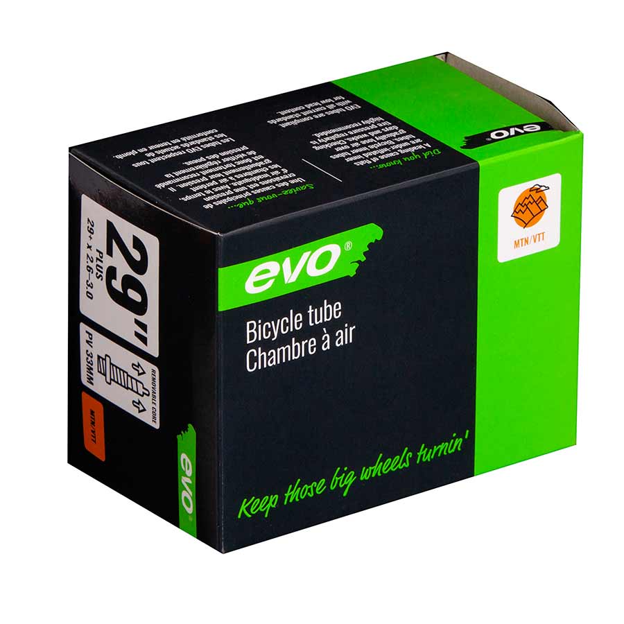 Evo Presta tubes, 48mm length, for 700c 23-25c bicycle tires, with valve stem visible, designed for road bikes.