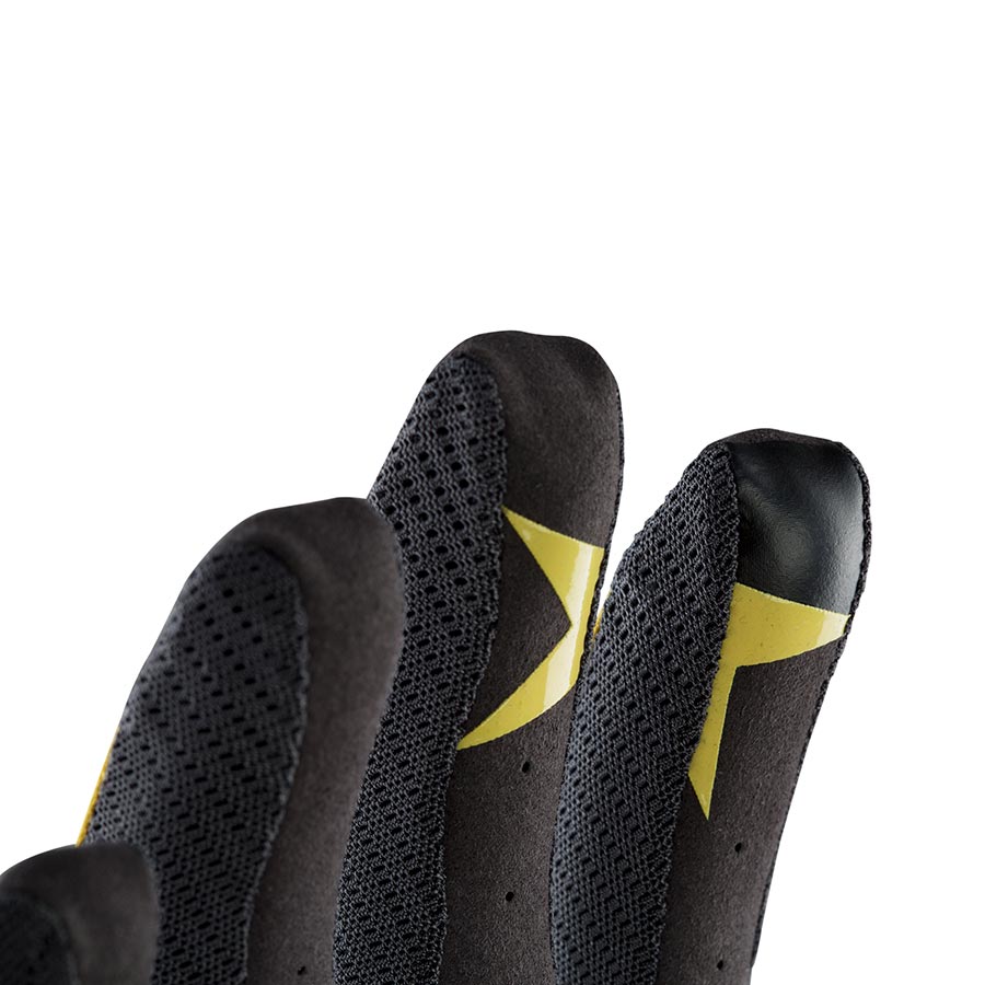 Black EVOC Enduro Touch full finger gloves with reinforced palms and touchscreen-compatible fingertips for mountain biking.