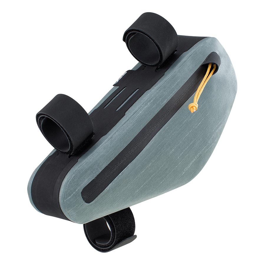 EVOC Multi Frame Pack WP frame bags in carbon grey, designed for bike frames, with multiple compartments for storage.