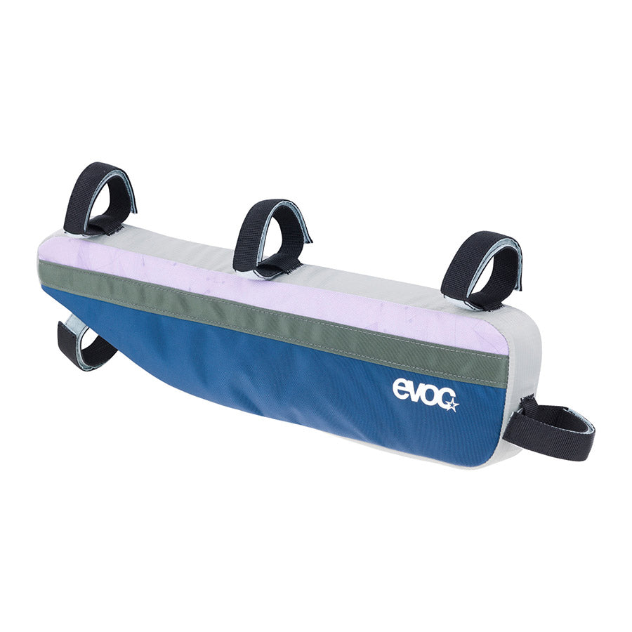 EVOC Frame Pack frame bag mounted on bike, durable bag designed for carrying essentials during cycling adventures