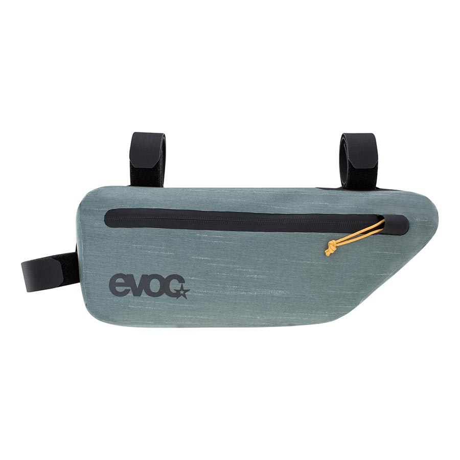 EVOC Frame Pack WP frame bag in carbon grey, 3.5L capacity, designed for bike frame storage with durable material.