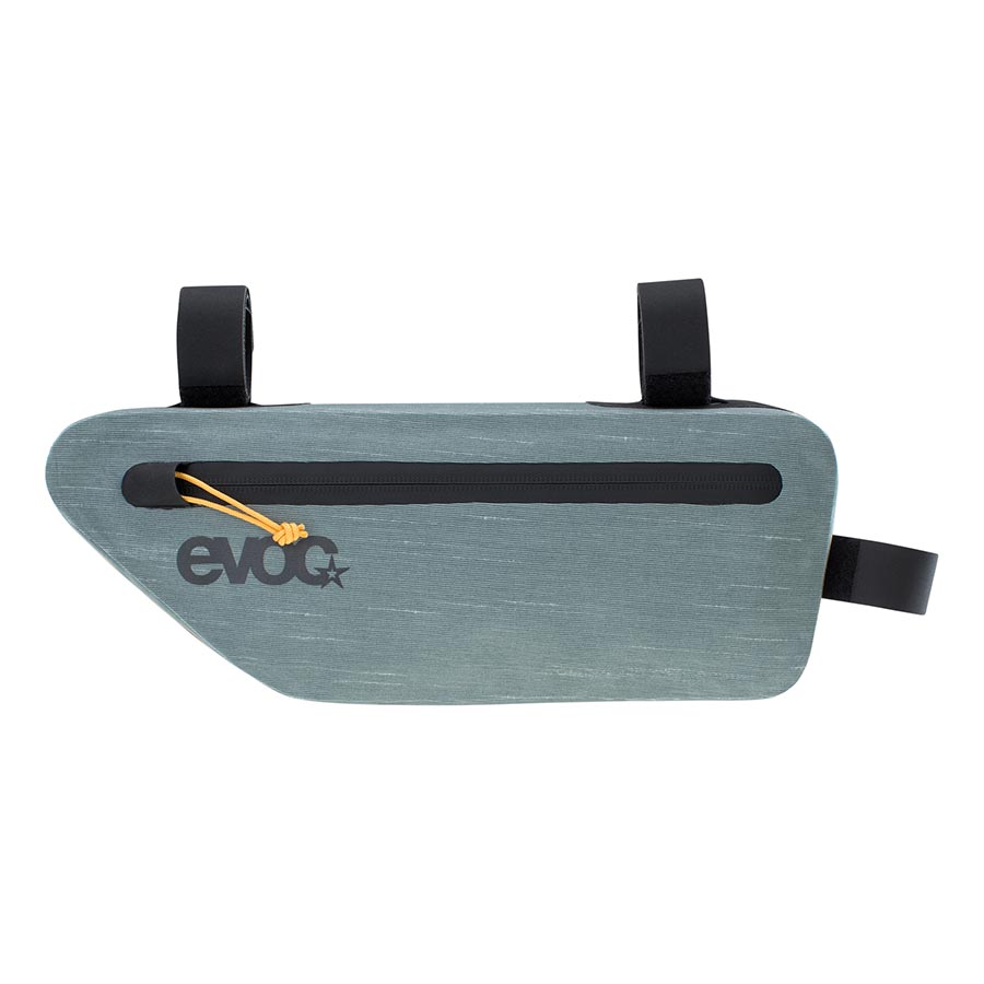 EVOC Frame Pack WP frame bag in carbon grey, compact 3.5L storage with waterproof design for bikes.