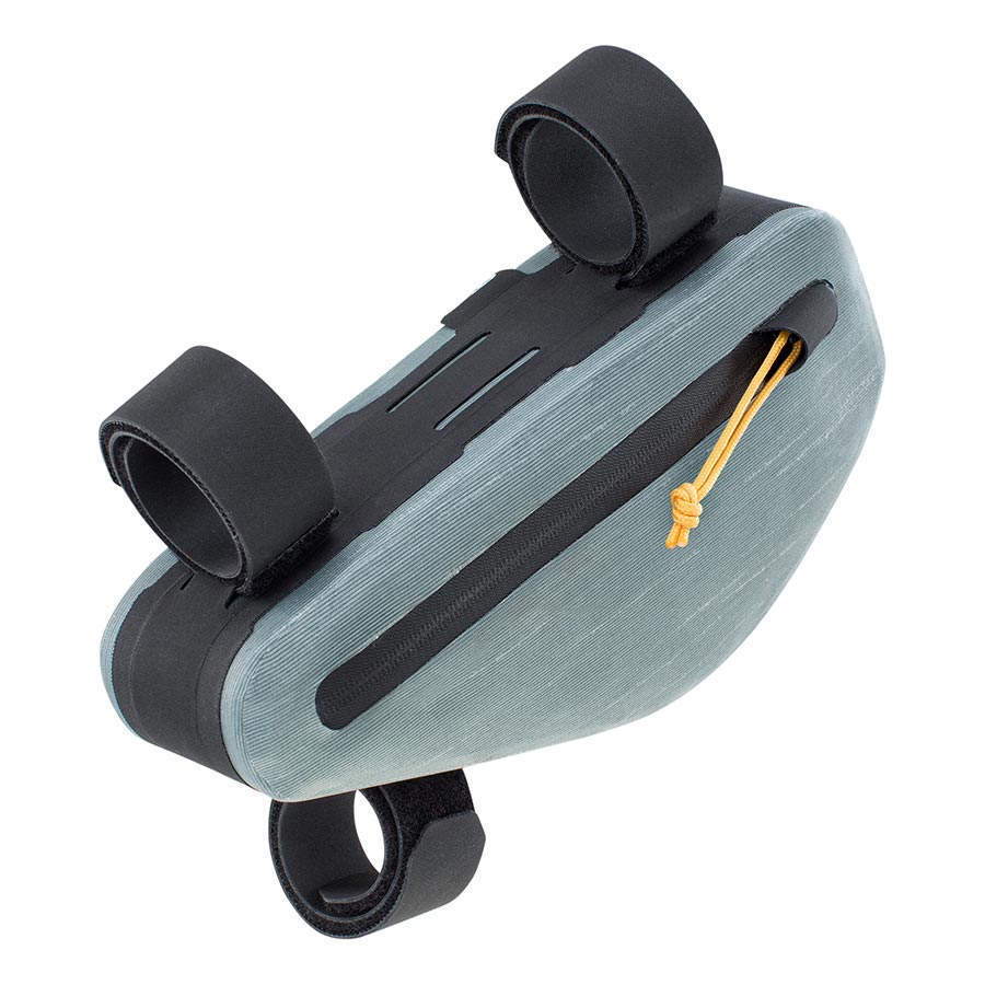 EVOC Multi Frame Pack WP frame bags in carbon grey, compact storage for bike frames, with multiple bag sections for essentials.