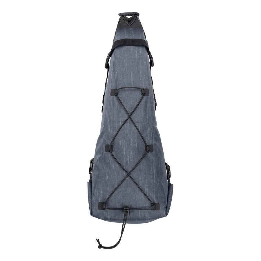 EVOC Seat Pack Boa WP seat bag in carbon grey, 12L waterproof design with secure strap system for cycling storage.