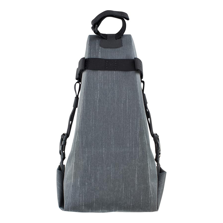 EVOC Seat Pack WP seat bag in carbon grey, 2L capacity, designed for bike saddle storage with durable waterproof material.