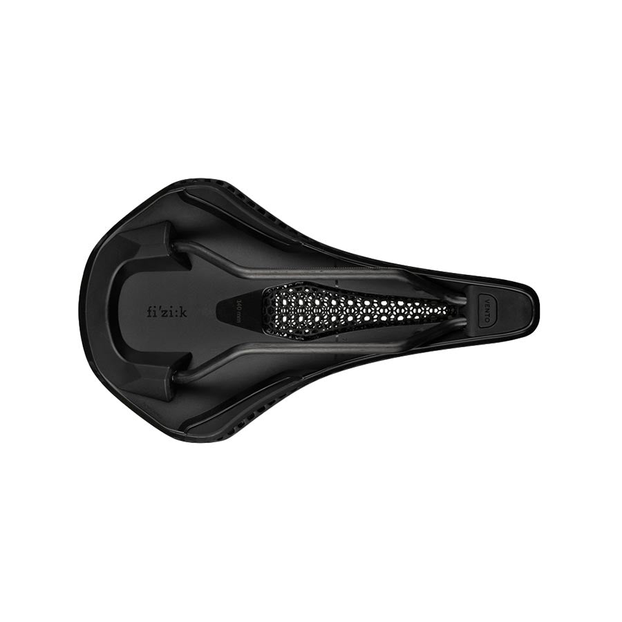 Fizik Vento Argo R1 Adaptive gravel and cyclocross saddle in black with 140mm width, designed for comfort and performance.