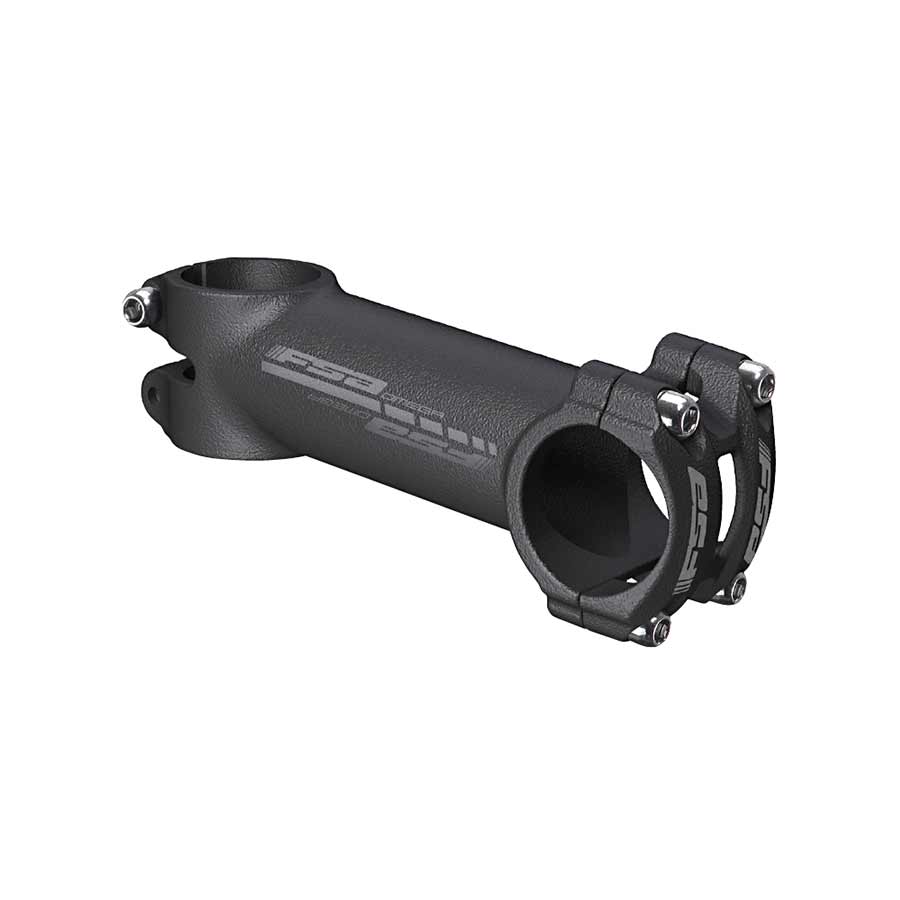 FSA Omega black 60mm threadless stem with 1-1/8 inch steerer tube for bicycle handlebars.
