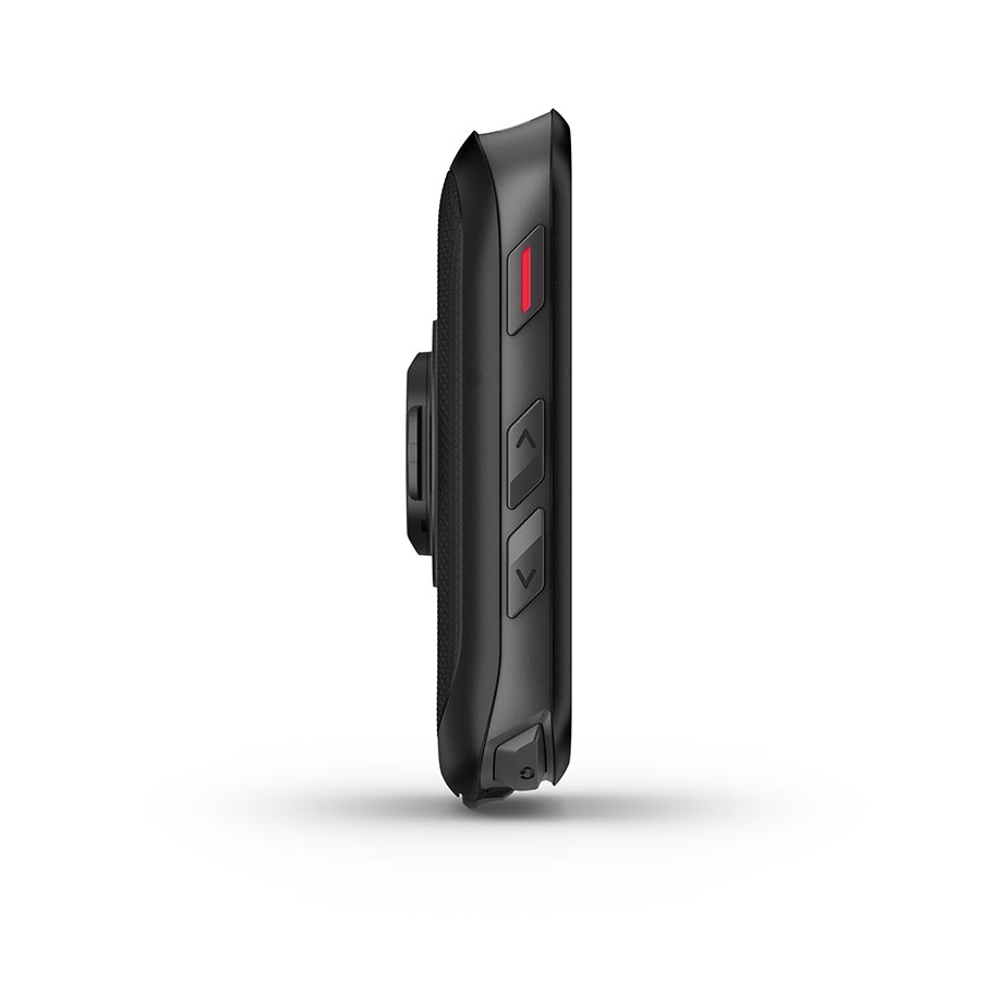 Garmin Edge 540 cycling computer in black showing screen with GPS navigation and data display.