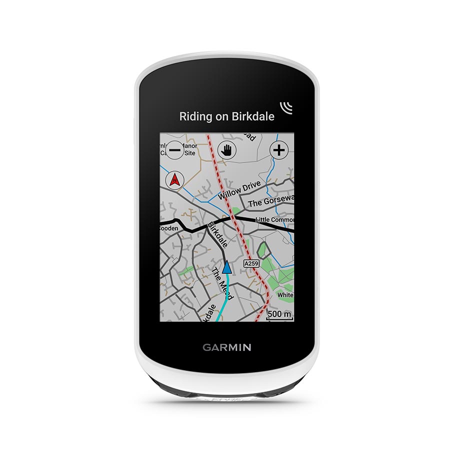 Garmin Edge Explorer 2 computer bundle with white cycling computer and accessories, designed for bike navigation and performance tracking.